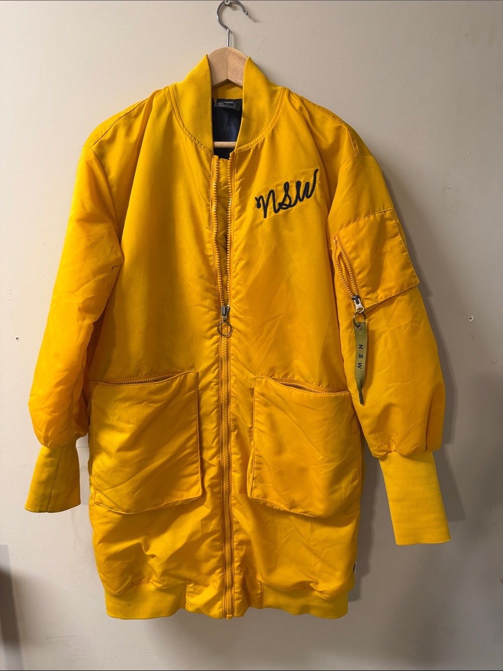 Nike Yellow Bomber Jacket with Script Detail